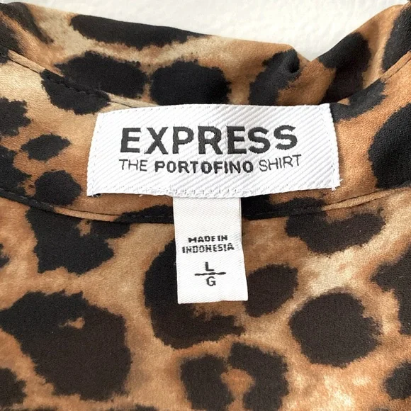 Express Animal print blouse - large - long sleeve, sleeves roll up - Picture 3 of 3